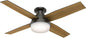 Hunter 52 inch Indoor Ceiling Fan with LED Light and Remote Control - Bronze Modern Ceiling Fan, Low Profile Mount, 4 Blades, For Bedroom, Living Room, or Kitchen, Quiet - Dempsey 59447, Noble Bronze