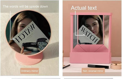 Non Reversing Mirror Professional Mirror Precision True Vanity Makeup Mirrors Non Magnifying Tabletop Mirrors for Accurate Reflections White S