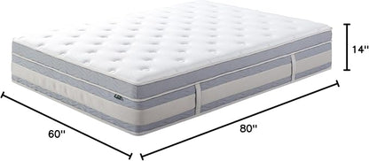 ZINUS 14 Inch Cooling Comfort Support Hybrid Mattress [New Version], Queen, Fiberglass Free, Medium Plush, Cooling Motion Isolation, Certified Safe Foams & Fabric, Mattress in A Box