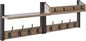 YMYNY 31.5" Coat Rack Wall Mount with Shelf, 4 in 1 Key and Coat Hanger with 12 Metal Hooks, Wall Shelf with Hooks & Mail Holder for Living Room, Bedroom, Silver Gray, HWS007Y-2