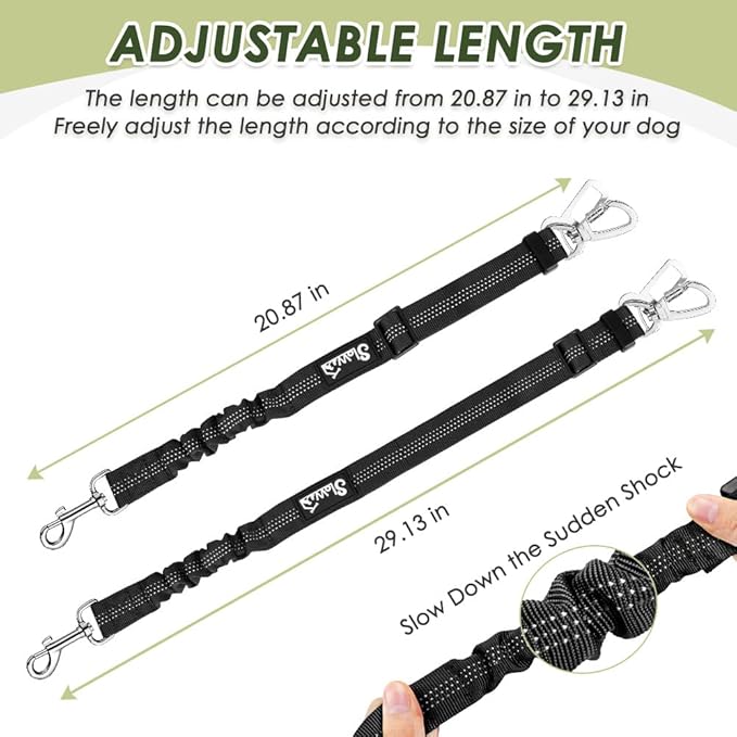 Lukovee Dog Seat Belt for Car, Adjustable Dog Car Harness for Large Medium Small Dogs, Soft Padded & Breathable Mesh Dog Seatbelt with Car Strap and Carabiner(Camouflage Double Clip,Small)-Mewly Pet