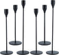 Black Taper Candle Holders Set of 6, Metal Candlestick Holders for Table or Mantel Decor Centerpiece, Candle Stick Holder Decor for Wedding, Dinning, Party or Anniversary
