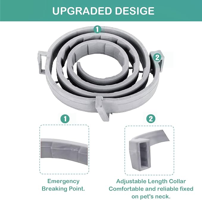 Flea Collar for Dogs, Flea and Tick Prevention for Dogs Collar, Dog Flea and Tick Treatment, 2 Collars, 12 Months Prevention, One Size Fits All-Mewly Pet