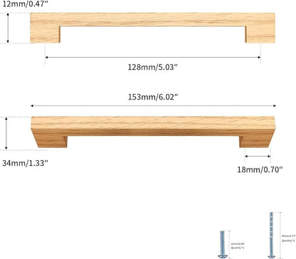 Burlywood Square 5 in 4 pcs Wooden Drawer Pulls Handle pulls for cabinets Kitchen Cabinet Drawer pulls Cabinet Door Pull