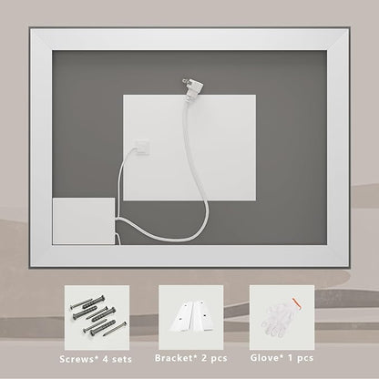 Led Lighted Bathroom Mirror 48x36, Dimmable Vanity Mirror with Lights, Anti-Fog (Backlit and Front Lighted)