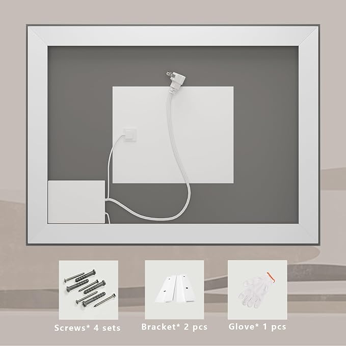 48x 30 LED Lighted Bathroom Mirror, Vanity Mirror with Lights for Wall, Dimmable, Defogger, Shatter-Proof, 3 Colors, ETL Listed (Front + Backlit)