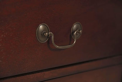 Signature Design by Ashley Alisdair Traditional 2 Drawer Nightstand, 23.75" Tall, Dark Brown