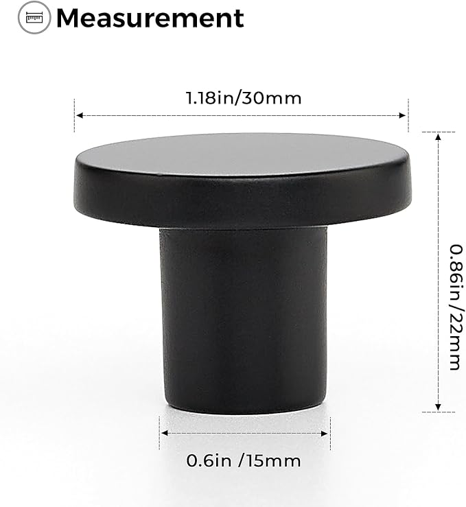 Ravinte 50 Pack Cabinet Knobs Black Kitchen Cabinet Knobs Round Dresser Drawer Pulls Closet Door Pulls 1-1/5 Inch