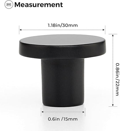 Ravinte 20 Pack Cabinet Knobs Black Kitchen Cabinet Knobs Round Dresser Drawer Knobs Matte Black Drawer Pulls Closet Door Knobs 1-1/5 Inch