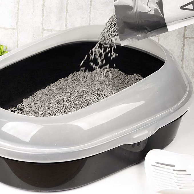 I AM TOFU - Tofu Cat Litter, Natural, Flushable, Dust Free Extra Clumping Pellet Litter (10 lb Bag, Charcoal)-Mewly Pet