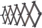 Rustic Wall Mounted Hat Rack with Space Saving Accordion Design, Expandable Hat Holder with 16 Wood Hooks, Modern Farmhouse Wall Hanger for Mug, Coat, Bags(Shabby Grey)