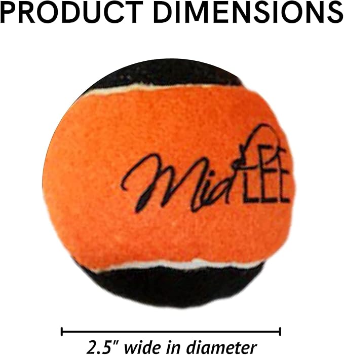 Midlee Orange/Black Dog Halloween Tennis Balls- Set of 6-Mewly Pet