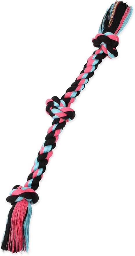 Mammoth Flossy Chews Rope Tug – Premium Cotton-Poly Tug Toy for Dogs – Interactive Rope Toy (Colors May Vary)-Mewly Pet
