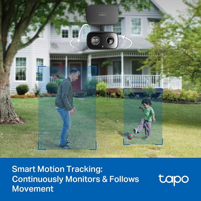 Tapo 2K 3MP Pan/Tilt Indoor/Outdoor Security Camera, Free Person/Baby Cry Detect & Motion Track, 360° Pan, Color Night Vision, SD/Cloud Storage, Works w/Alexa & Google Home, HybridCam 360, Black-Mewly Pet