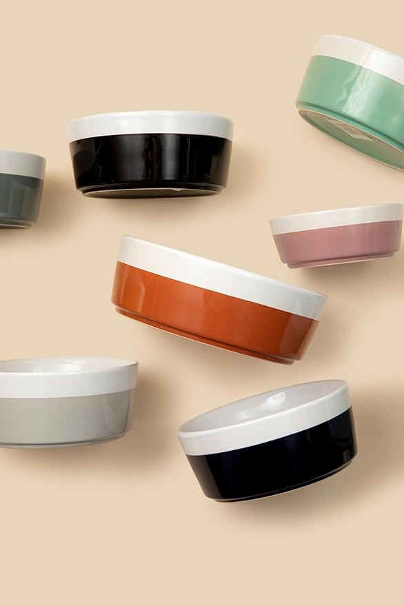 Waggo Dipper Ceramic Dog Bowl for Small and Large Breeds - Heavyweight and Durable Pet Food and Water Dish Crock, Dishwasher Safe, Modern (Large, Buttercream)-Mewly Pet