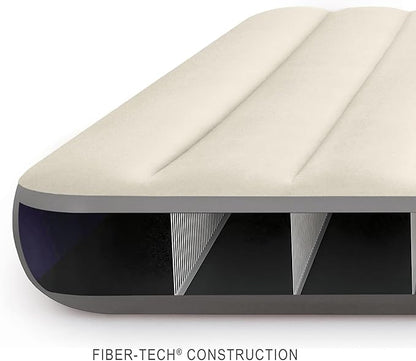 Intex Dura-Beam Standard Air Mattress, Queen, Fiber-Tech | 10in Height | 600lb Capacity | Pump Sold Separately | Pack of 3