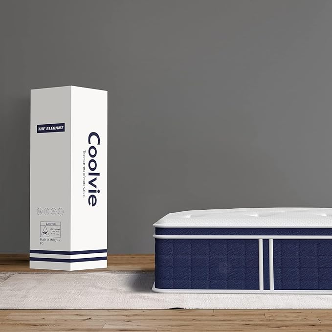 Coolvie Firm Twin Mattress for Adults in a Box, 12 Inch Twin Bed Mattress with Extra Lumbar & Shoulder Support, Hybrid Memory Foam & Pocket Spring for Pressure Relief, 100-Night Trial