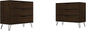 Manhattan Comfort Rockefeller 3 Drawer Dresser for Bedroom Storage, Nursery, Closet, Living Room, Entryway, TV Stand for Screens up to 32 Inches, Anti-Tip Kit Included, Set of 2, Brown