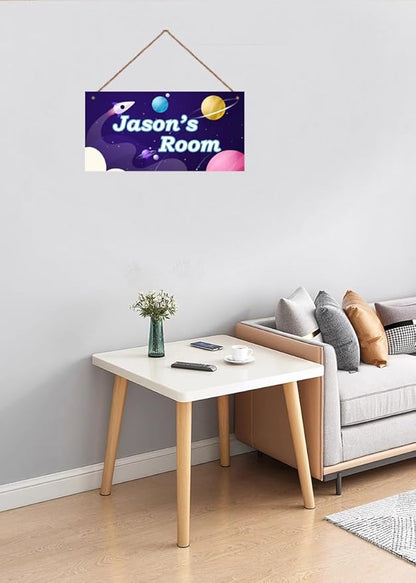 Personalized Signs Spacecraft Sign Alien Wall Art Decoration Exquisite Decorative Signs for Kids Room Planet Wall Art Decor Outer Space Themed Nursery Decor For Boys Bedroom