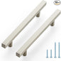 JOY DECOR 10 Pack 5 Inch Brushed Nickel Square Cabinet Handles Stainless Steel Cabinet Hardware Pulls for Kitchen and Drawers with 7-3/8 Inch Overall Length