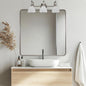 ANDY STAR 36x36 Inch Brushed Nickel Bathroom Mirror, Rounded Square Bathroom Vanity Mirrors for Wall, Anti-Rust SUS304, Seamless Tube Metal Frame, 1’’ Deep Wall Mounted Vertically/Horizontal