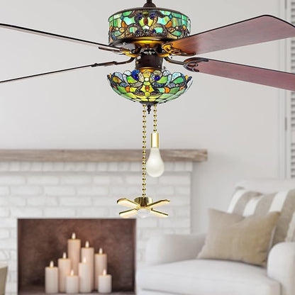 Ceiling Fan Pull Chains, 2pcs 3mm Diameter Beaded Ball Fan Pull Chain, 13.6 Inches Fan Pulls Set with Connector for Ceiling Fan Light and Lamps