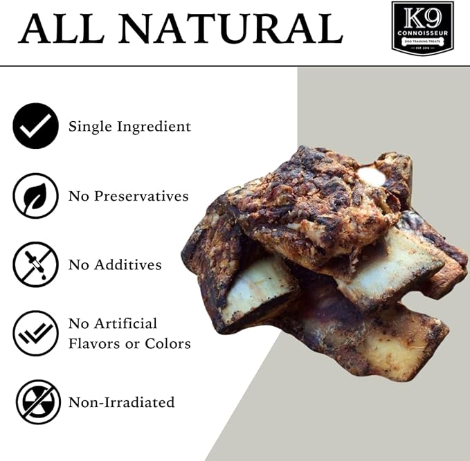K9 Connoisseur Single Ingredient Dog Bones Made in USA for Small Breed Dogs All Natural Meaty Beef Chew Treat Bone Best for Puppies Up to 15 Pounds (1 Pk of 5 Ribblets)-Mewly Pet