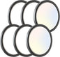zemty 6Pack LED Ceiling Light Fixture 6.5 Inch, 12W 1200lm Ceiling Mount Light Fixtures, Adjustable 3000K 4000K 6500K, Round Flat Ceiling Lamp for Bathroom Closet Hallway Laundry (Black)