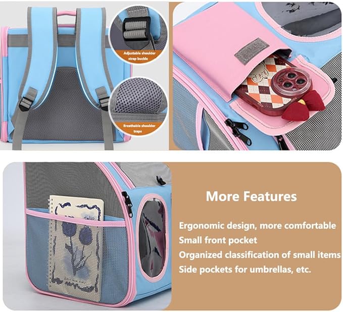 Cat Dog Carrier Backpacks,Pet Backpack Carrier, Bubble Backpack Pet Carriers with Breathable Mesh for Cats Small Dogs Puppies Animals for Travel, Hiking, Camping or Outdoor Use (Yellow)