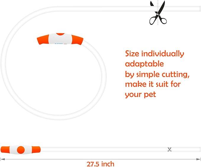 Led Dog Collar, BSEEN USB Rechargeable Flash Dog Necklace Light, Pet Safety Collar Makes Your Beloved Dogs Be Seen at Night for Small Medium Large Dogs(Orange)-Mewly Pet