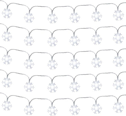 DomeStar White Snowflake String Lights, 9.8Ft 20LED Christmas String Lights for Indoor Outdoor Xmas Tree Decorations Winter Party Garden Patio