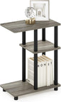 Furinno Turn-N-Tube C-Shape Sofa Side Table, French Oak/Black