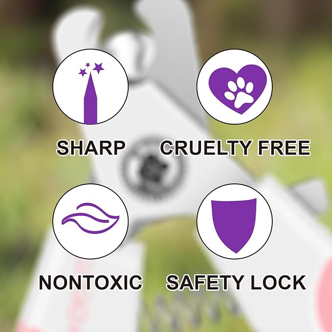 OneCut 6" Dog Nail Clippers for Small, Medium and Large Breed Professional Pet Nail Trimmers -Suitable for Cats, Rabbits and Guinea Pigs with Safety Guard to Avoid Over Cutting (Purple)-Mewly Pet