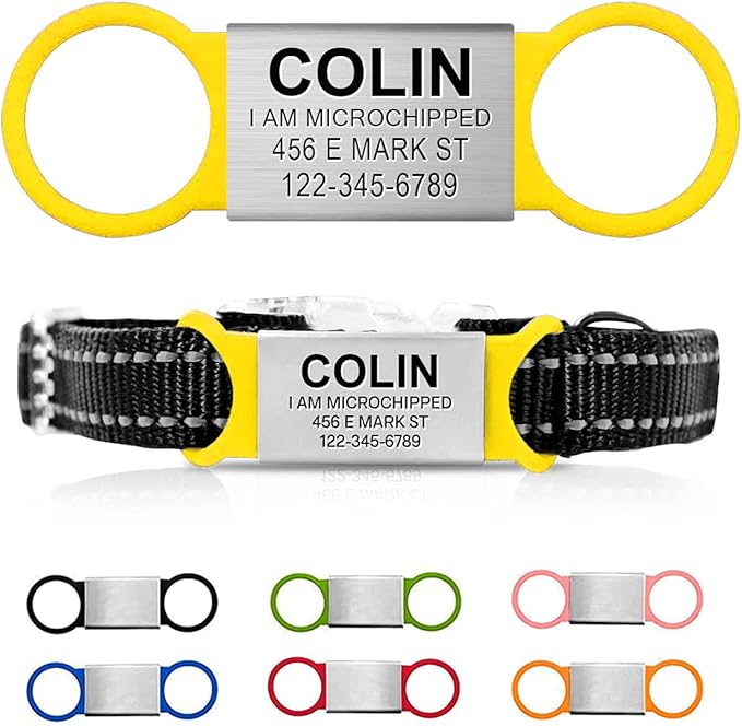 Personalized Dog & Cat ID Tags - Silent Slide On with Engraved Name - Custom for Small, Medium & Large Pets-Mewly Pet