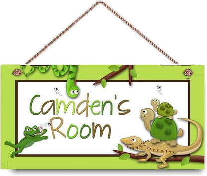 Personalized Signs Funny Turtle Sign Customizable Gifts for Nursery,Nursery Decor, Baby Kids Room Front Door Decor Home Decorative Door Hanger for Kids Boys Girls Baby Bedroom…