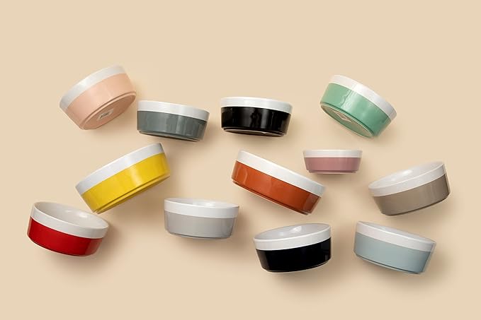 Waggo Dipper Ceramic Dog Bowl for Small and Large Breeds - Heavyweight and Durable Pet Food and Water Dish Crock, Dishwasher Safe, Modern (Midnight Blue, Medium)-Mewly Pet