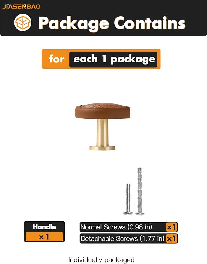 5 Pack Brown Leather Drawer Pulls Round Leather Handles Cabinet knobs for Kitchen Bathroom Cabinets Dressers Furniture Handles