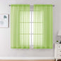 OVZME Sheer Curtains 63 inch Length 2 Panels Set for Bedroom Living Room, Soft Airy Elegant Light Filtering Sheer Curtains, Dual Rod Pocket Window Drapes, Each 42W x 63L Inches, Lime