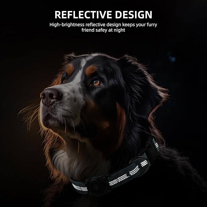 Upgraded AirTag Dog Collar, IP68 Waterproof Air Tag Dog Collar Holder, Reflective, Ultra-Durable, Comfortable Padded, Heavy Duty Dog Collars for Small Medium Large Dogs (S (10.6"-13.6"), LightBlue)-Mewly Pet
