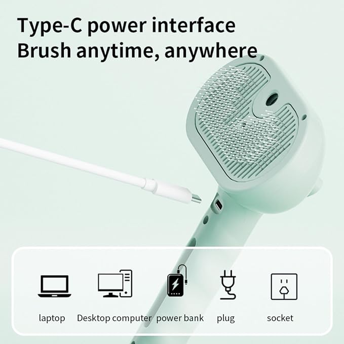 3-in-1 Steam Brush for Cats - Self Cleaning Cat Brush with Anti-Static & Shedding Control, Rechargeable Pet Grooming Tool for Long/Short Hair Cats & Dogs(White)-Mewly Pet