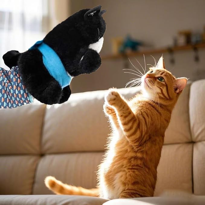 Mouse and Cat Wrestling Toy Puppet, Wrestler Play Doll Glove, Animal Arm Hand Funny Interactive Mice Cat Toy for Pet Lovers-Mewly Pet