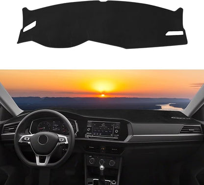 Dashboard Cover Mat Custom Fit for Volkswagen Jetta 2019-2024 2025 Dash Cover Nonslip Dash Mat Protector Sunshade No Glare Black
