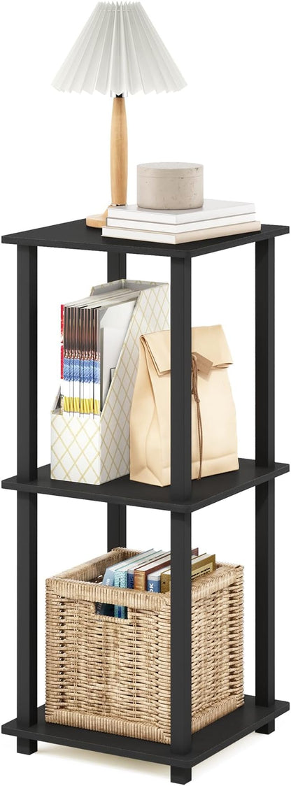 Furinno SIMPLISTIC Side Table Set of 2, 2-Tier End Table, Nightstand, Night Stand, Bedside Table, Easy Assembly, for Living Room, Bedroom, Americano