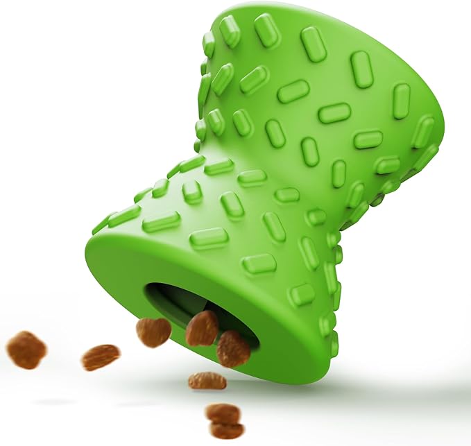 Puppy Toys, Toys for Small Dogs, Dog Treat Toy for Traning, Interactive Toy, Dog Treat Dispenser Toy,Natural Rubber Dumbbell Shaped(Green)-Mewly Pet