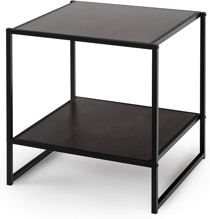 ZINUS Dane 20 Inch Black Frame Side Table, End Table, Easy Assembly, Rich black wood grain (Espresso)