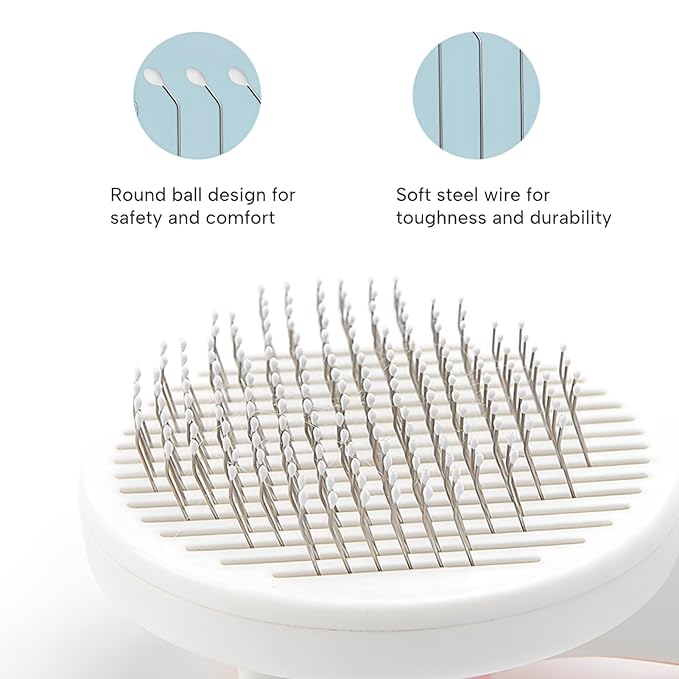 2PCS Pet Grooming Kit，Cat Brushes、Cat Nail Clipper，Cat Grooming Brush for Sedding and Grooming Fur（Grey）-Mewly Pet