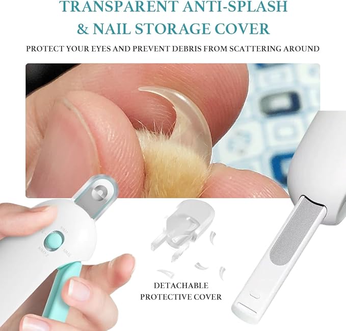 Adjustable Aperture Pet Blue Nail Clippers, Cat and Puppy Nail Trimmer with Grinding Nail File, Recommended by Pet Groomers, Safe to Avoid Over-Trimming, Professional Pet Nail Clippers for Beginners-Mewly Pet