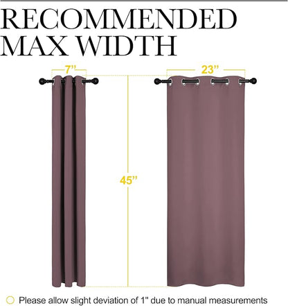 NICETOWN Bedroom Curtain Panels Blackout Draperies, 1 Pair, 29 by 45 inches, Dry Rose, Thermal Insulated Solid Grommet Blackout Curtains/Drapes