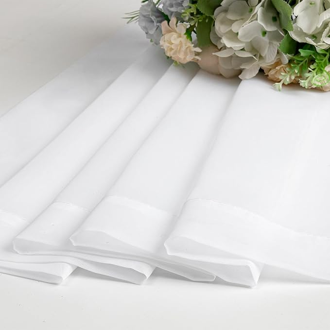 OVZME 2 Panels Sheer White Curtains 54 Inches Length Window Treatment for Kitchen, Elegant Airy Transparent Curtain Draperies Rod Pocket for Kids Living Room, Each 42 Width 54 Length