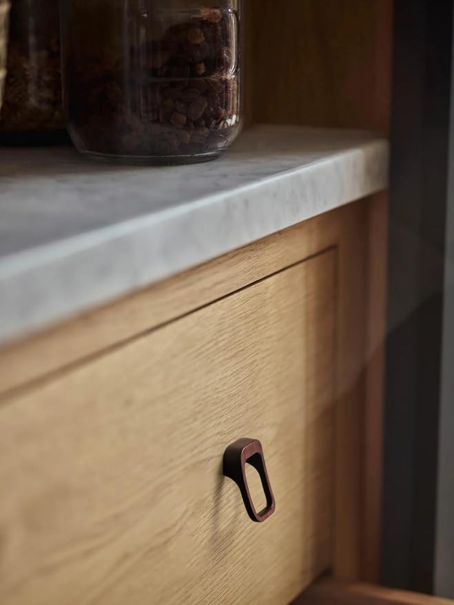 Goo-Ki Oil Rubbered Bronze Cabinet pulls with 0.6''(16mm) Hole Center,Modern Zinc Alloy Finger Pulls for Drawer,Wardrobe,Cupboard,6 Pack